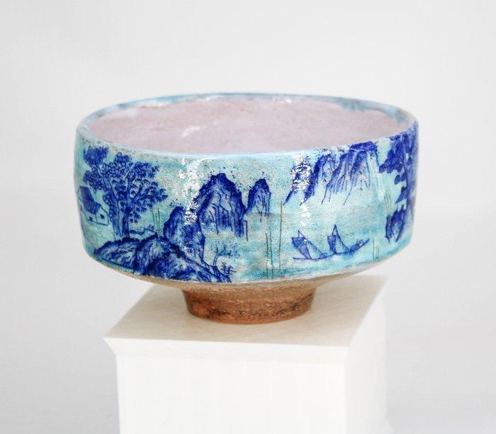 Max Modolo - Kom - Ciotola Chawan in ceramica smaltata -, Antiek en Kunst, Kunst | Designobjecten