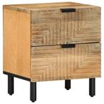 vidaXL Nachtkastje 40x33x46 cm massief mangohout bruin, Verzenden, Nieuw, Hout