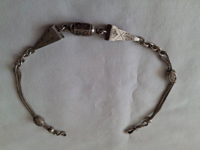 zilver gemerkt en getoetst. 19e eeuwse horloge ketting -, Antiek en Kunst, Antiek | Goud en Zilver