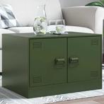 vidaXL Salontafel 67x50x44 cm staal olijfgroen, Verzenden, Nieuw, Metaal, 50 tot 100 cm