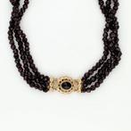 Halsketting - 14 karaat Geel goud - Granaat, Nieuw