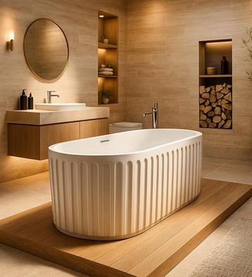 Ligbad Anna 170 x 78 x 58 cm Vrijstaand Bad wit beschikbaar voor biedingen