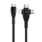 3 in 1 USB-C Oplaadkabel - iPhone Lightning / USB-C /, Verzenden, Nieuw