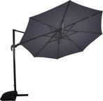 Zweefparasol VirgoFlex Grijs Ø350 cm - inclusief kruisvoet, Tuin en Terras, Ophalen of Verzenden, Nieuw