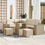 vidaXL Tuin Sofa Set met kussen 8 pcs Beige, Crème 80 x 80 x, Verzenden, Nieuw, Rotan