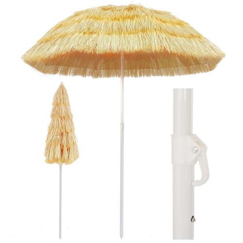 vidaXL Strandparasol Hawaï stijl 180 cm naturel, Tuin en Terras, Parasols, Strandparasol, Nieuw, 1 tot 2 meter, Verzenden