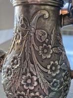 Theepot - .800 zilver - Zilveren theepot met inlegwerk, Antiek en Kunst