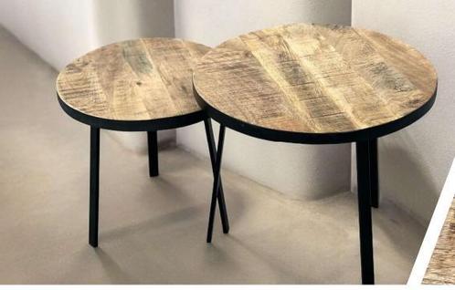 Mangohouten salontafelsets ( 9 modellen ) Nu voor € 109,- !!, Huis en Inrichting, Tafels | Salontafels, 50 tot 100 cm, Rond, Nieuw