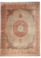 Groot Perzisch tapijt Moud 398x295 wollen vloerkleed Iran, Huis en Inrichting, Stoffering | Tapijten en Kleden, Bruin, Ophalen of Verzenden