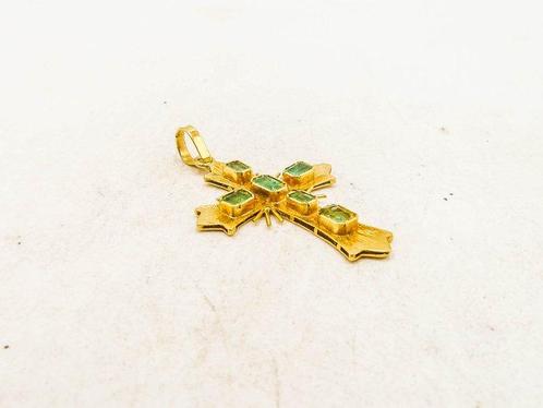 Hanger - 18 karaat Geel goud - Smaragd, Sieraden, Tassen en Uiterlijk, Antieke sieraden