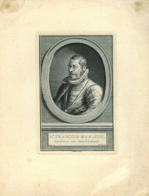 Portrait of Franciscus Maelson, Antiek en Kunst, Kunst | Etsen en Gravures