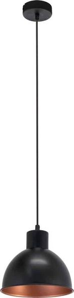 EGLO Truro 1 Hanglamp E27 - Ø 21 cm - Zwart/Koper, Huis en Inrichting, Lampen | Hanglampen, Ophalen of Verzenden, Zo goed als nieuw