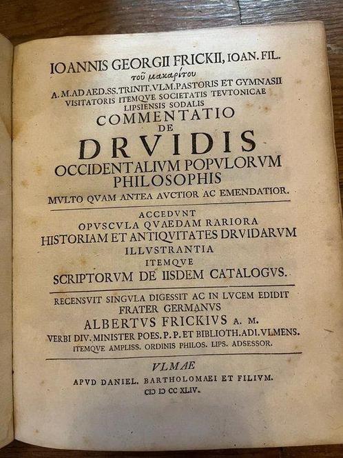 Johann Georg Frick & Albert Frick. - Commentatio de Druidis, Antiek en Kunst, Antiek | Boeken en Bijbels