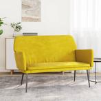 vidaXL Bankje 108x79x79 cm fluweel geel, Huis en Inrichting, Banken | Bankstellen, Verzenden, Nieuw, Stof, Minder dan 150 cm