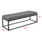 [pro.tec] Halbank bankje stof 120x40x38 cm grijs, Nieuw, Verzenden