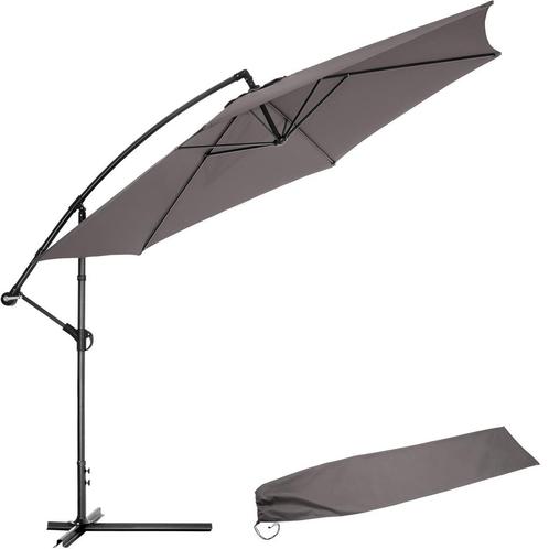 Parasol zweefparasol Ciccio Ø 350cm met beschermhoes - grijs, Tuin en Terras, Zonneschermen, Verzenden
