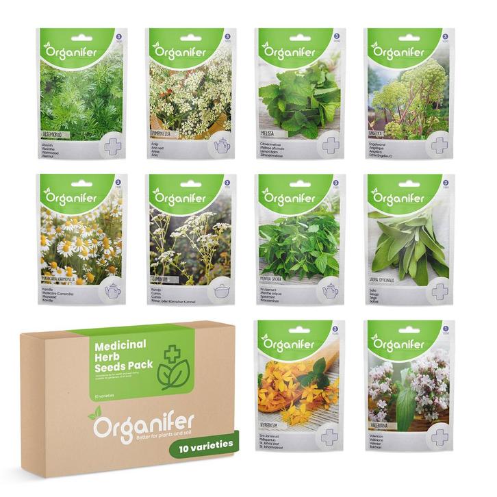 Geneeskrachtige Kruiden Zaden Pakket - 10 Soorten  - Voor, Tuin en Terras, Bloembollen en Zaden, Zaad, Gehele jaar, Volle zon