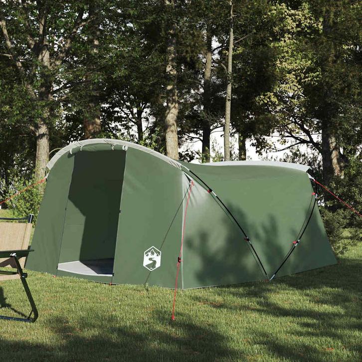 vidaXL Tunneltent met dak met opslag Groen en Wit 318 x 275, Caravans en Kamperen, Tenten, Nieuw, Verzenden