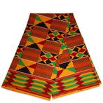 Afrikaanse Kente stof / kente print stof KT-3091 - 100% kato, Hobby en Vrije tijd, Stoffen en Lappen, Ophalen of Verzenden, Nieuw