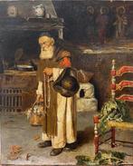 Italiaanse school (XX) - Scena interna con frate, Antiek en Kunst, Kunst | Schilderijen | Klassiek
