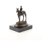 BRONZEN BEELD VAN EEN PAARD EN RUITER (Beeldjes - Decoratie), Antiek en Kunst, Verzenden