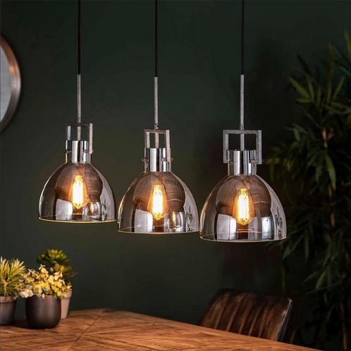 Hanglamp Eettafellamp Vintage Chrome - Dimbaar NIEUW in 2024, Huis en Inrichting, Lampen | Hanglampen, Nieuw, Glas, Kunststof