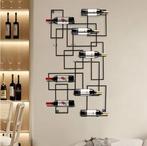 Wandrek Wijnrek 10 Flessen – Modern Geometrisch Design Zwart, Huis en Inrichting, Verzenden, Nieuw