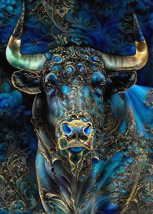 Lea Roche - Dandyluz, bull, Antiek en Kunst, Kunst | Schilderijen | Modern