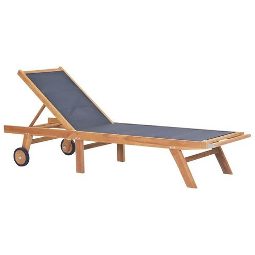 Inklapbaar Ligbed Teakhout | OP = OP | Strandklaar!, Tuin en Terras, Ligbedden, Nieuw, Teakhout, Ophalen of Verzenden