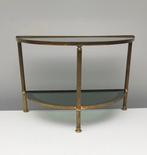Bijzettafel - Glas, Messing - Mid-Century Sidetable, Antiek en Kunst