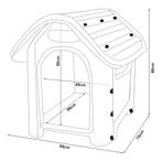 Hondenhok hondenhuis PVC 75x59x66 cm grijs en zwart, Verzenden, Nieuw