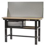 Werkbank zwart 150 cm met hardhouten blad + gereedschapskist, Ophalen of Verzenden, Nieuw
