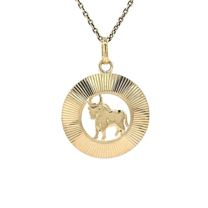 Gouden stier hanger 14 karaat, Sieraden, Tassen en Uiterlijk, Kettinghangers, Goud, Zo goed als nieuw, Goud, Verzenden