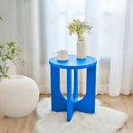 Bijzettafel Kysdajore rond 50x40 cm koningsblauw [en.casa], Verzenden, Nieuw