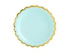 Mintgroene Bordjes Karton Goud 18cm 6st, Verzenden, Nieuw