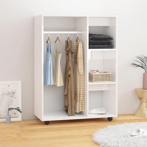 vidaXL Kledingkast 80x40x110 cm bewerkt hout hoogglans wit, Huis en Inrichting, Kasten | Kledingkasten, Nieuw, Verzenden