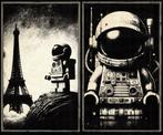 Æ (XX-XXI) - 2 x mixed media artworks - Lego Space - Signed,, Nieuw