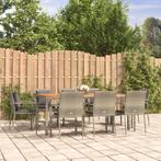 vidaXL 9-delige Tuinset met kussens poly rattan grijs, Tuin en Terras, Nieuw, 8 zitplaatsen, Tuinset, Verzenden