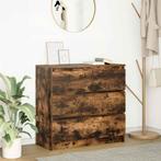 vidaXL Dressoir 80x35x76 cm spaanplaat gerookt eikenkleurig, Huis en Inrichting, Verzenden, Nieuw, 50 tot 100 cm, 25 tot 50 cm