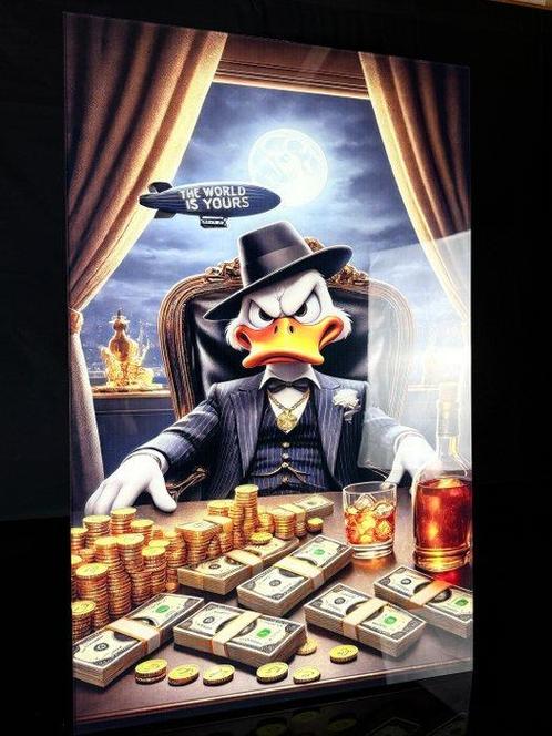 Mike Blackarts - Dagobert Duck The World is Yours - Luxury, Antiek en Kunst, Kunst | Schilderijen | Modern