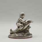 Bimbo con delfino rivestito in Argento 800 - Figuur - .800