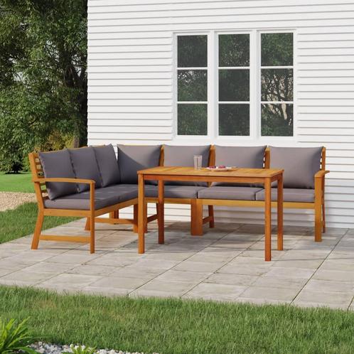 vidaXL 5-delige Tuinset met kussens massief acaciahout, Tuin en Terras, Tuinsets en Loungesets, Tuinset, Nieuw, Hardhout, Verzenden