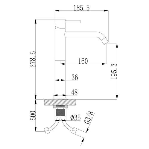 Wastafelkraan Boss & Wessing Opbouw Mengkraan Model Extra, Doe-het-zelf en Verbouw, Sanitair, Ophalen of Verzenden