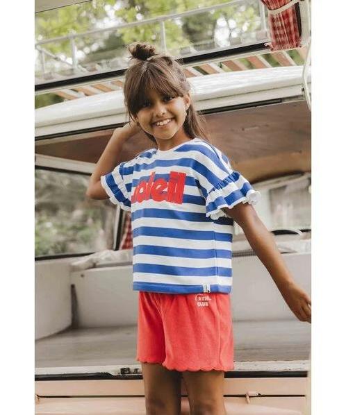 Short Badstof Rood  Looxs Little Maat 128 128, Kinderen en Baby's, Kinderkleding | Maat 128, Meisje, Nieuw, Broek, Ophalen of Verzenden
