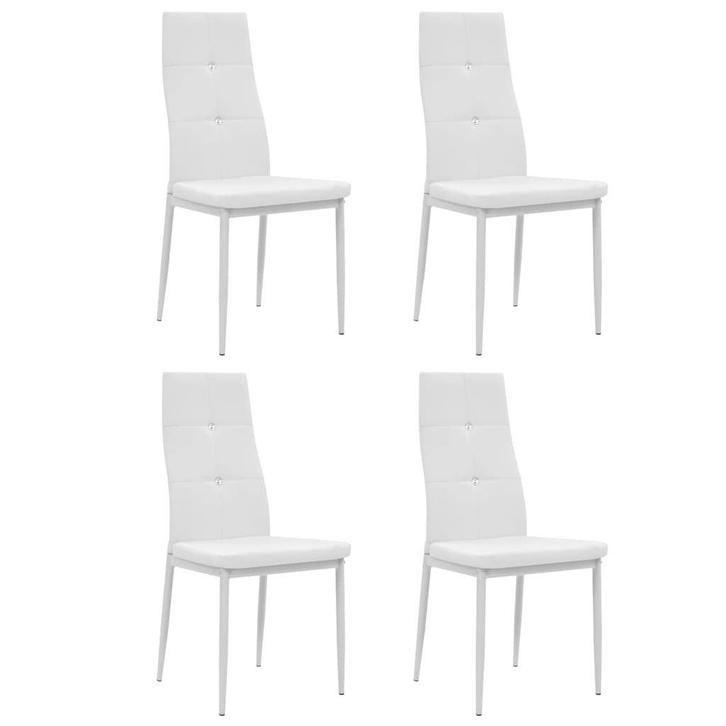 4x Witte Kunstleer Stoelen | Tweedekansje | Elegant, Huis en Inrichting, Stoelen, Vier, Wit, Nieuw, Ophalen of Verzenden