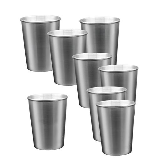 Set van 8 roestvrijstalen bekers, 170 ml, met rolrand, Doe-het-zelf en Verbouw, Gereedschap | Handgereedschap, Nieuw, Ophalen of Verzenden