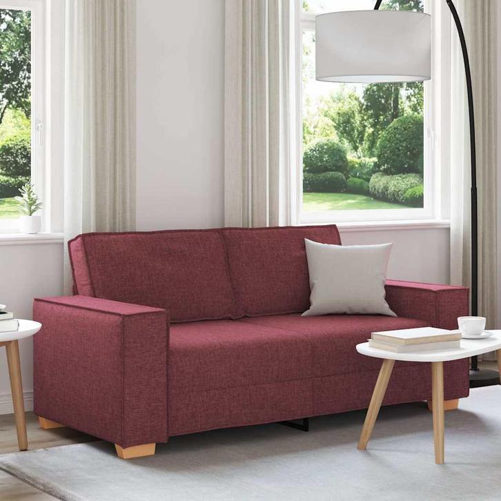 vidaXL 2-zitsbank Wijnrood 140 cm Stof, Huis en Inrichting, Banken | Bankstellen, Nieuw, Stof, Tweepersoons, Verzenden