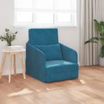vidaXL Vloersofa Bed 2-in-1 Blauw 65x80x83 cm Velvet, Verzenden, Nieuw, Stof, Minder dan 150 cm