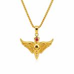 Zonder minimumprijs - Halsketting Verguld Robijn - Diamant -, Nieuw