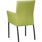 Leren eetkamerstoel Comfort met armleuning - Hermes Lime, Huis en Inrichting, Stoelen, Nieuw, Leer, Ophalen of Verzenden, Leren eetkamerstoel Comfort met armleuning - Hermes Lime (felgroen) - Poten staal vierkant zwart past perfect in uw interieur als u woonstijl: Modern is.